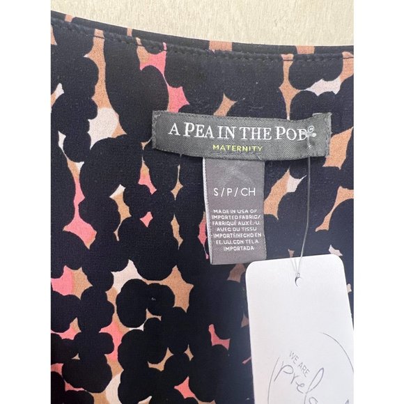 A Pea in the Pod Maternity Womens Black Leopard Print Faux Wrap Dress Size S - Picture 6 of 8